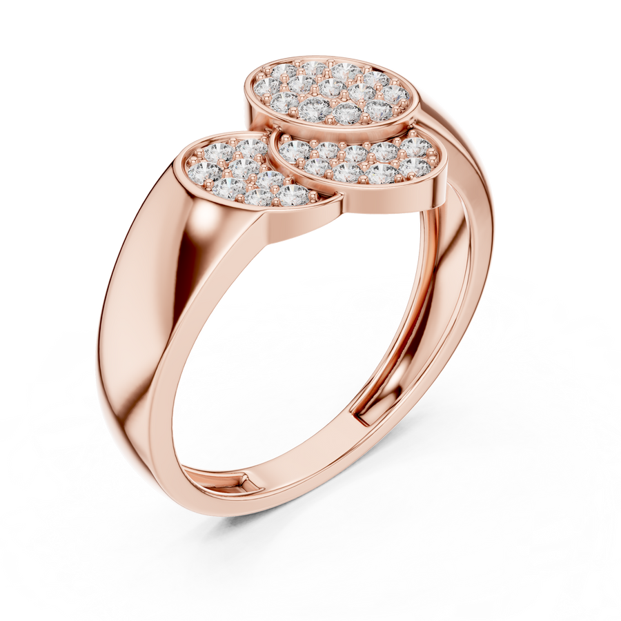 Lunavienne Twin Marquise  Pavé  Diamond Ring