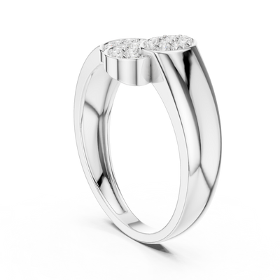 Lunavienne Twin Marquise  Pavé  Diamond Ring