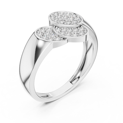 Lunavienne Twin Marquise  Pavé  Diamond Ring