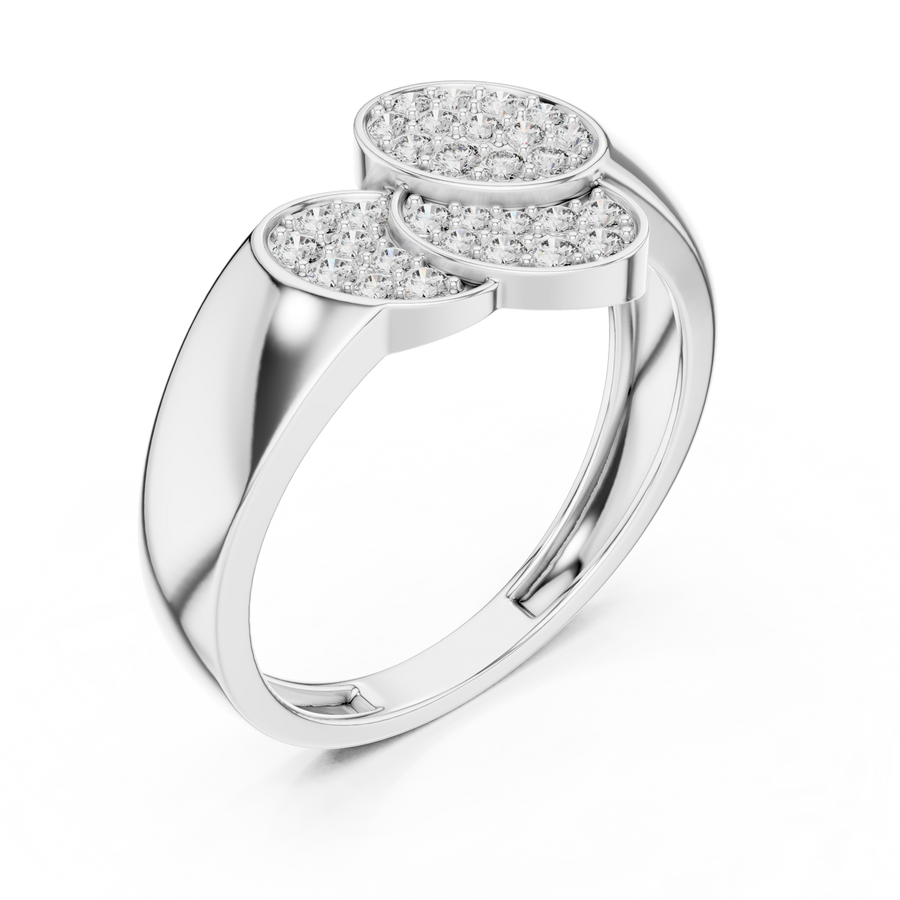 Lunavienne Twin Marquise  Pavé  Diamond Ring