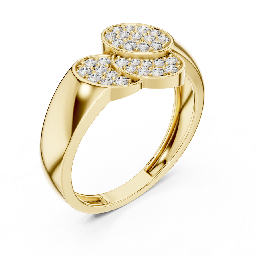 Lunavienne Twin Marquise  Pavé  Diamond Ring