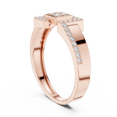 Elarienne Square Halo Pavé Diamond Ring