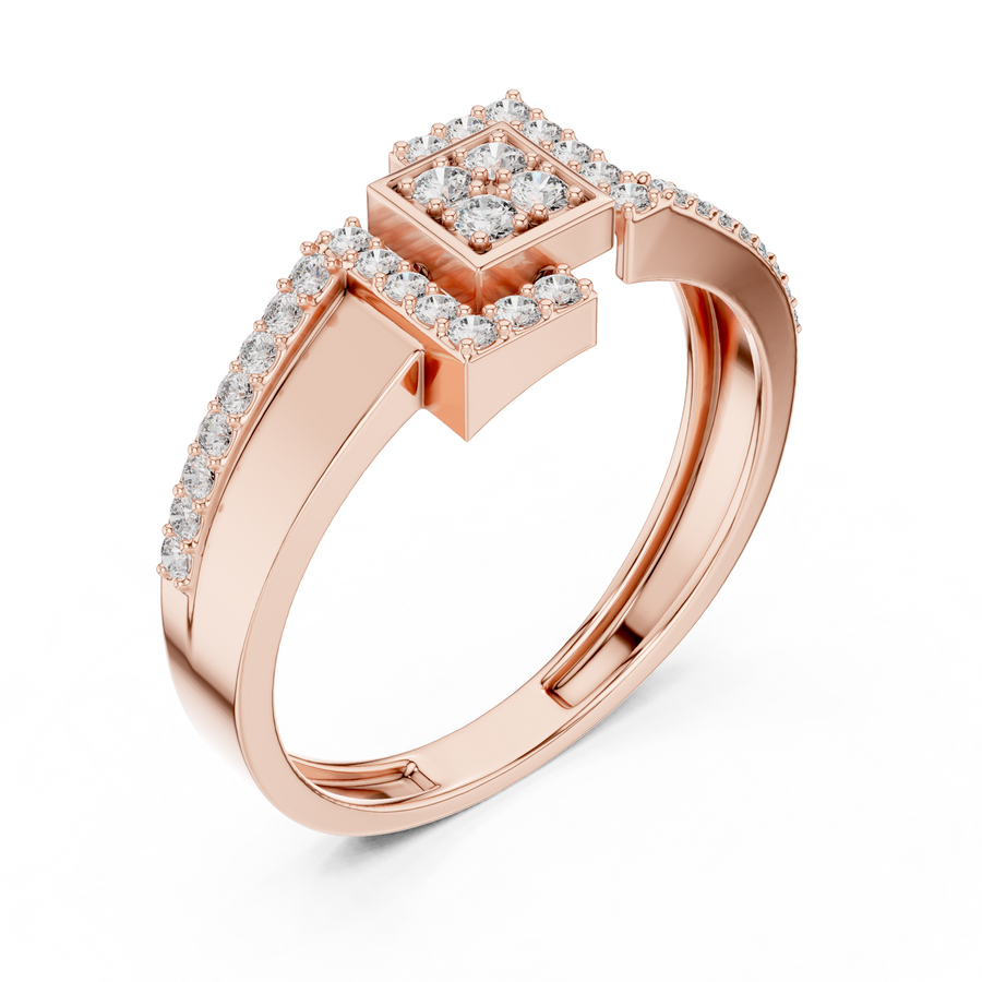 Elarienne Square Halo Pavé Diamond Ring