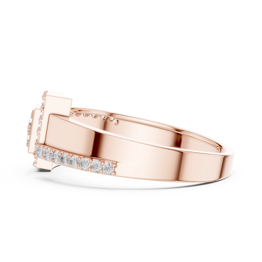 Elarienne Square Halo Pavé Diamond Ring