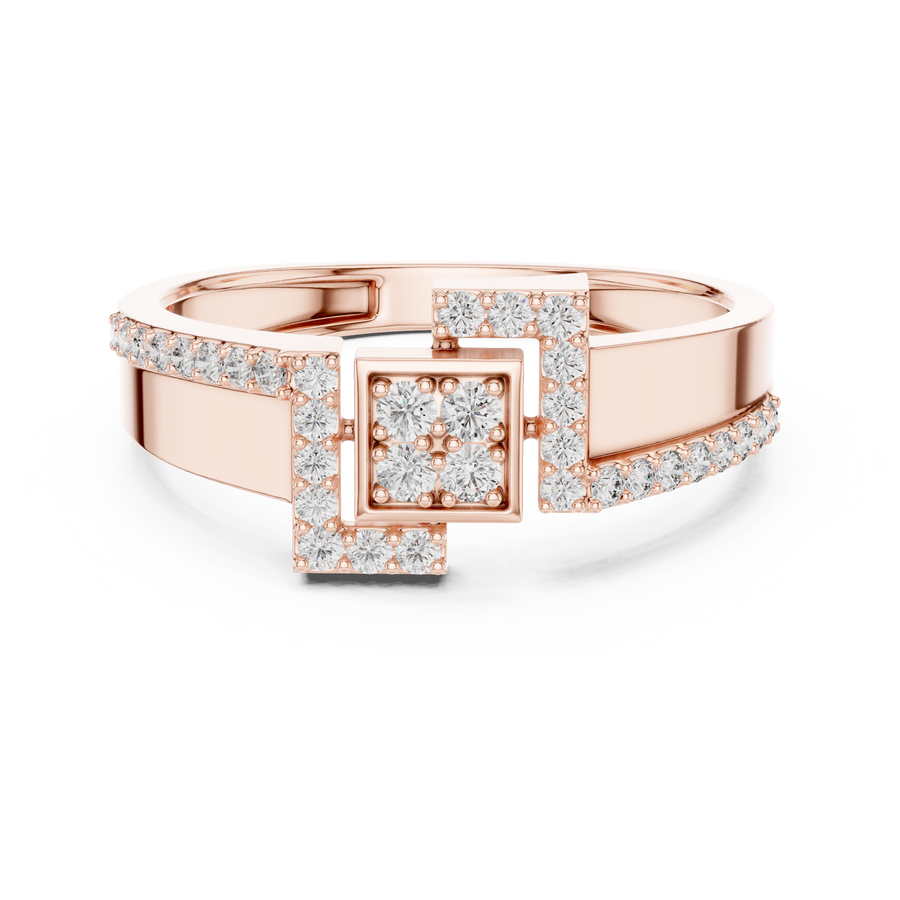 Elarienne Square Halo Pavé Diamond Ring