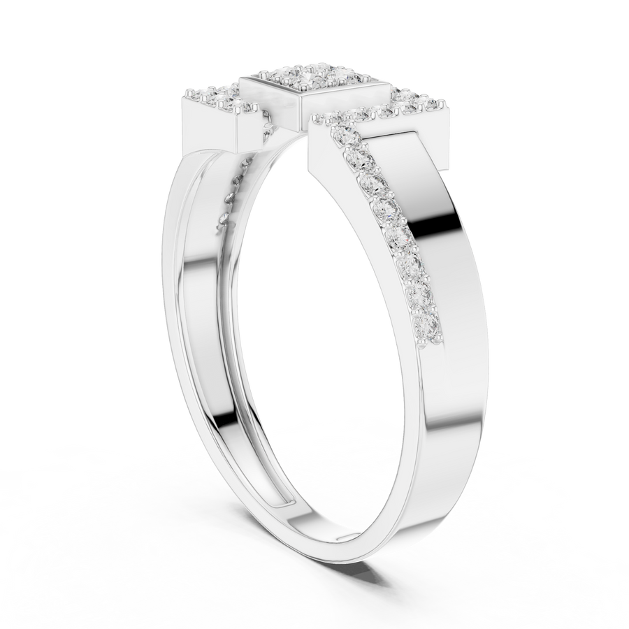 Elarienne Square Halo Pavé Diamond Ring