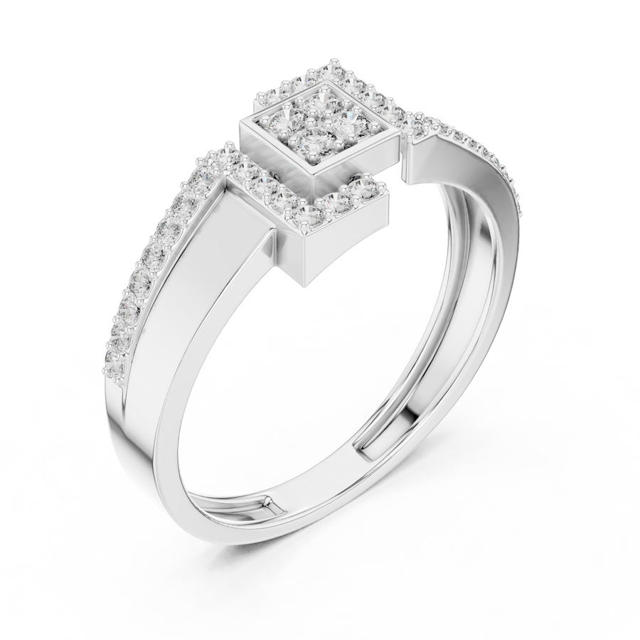 Elarienne Square Halo Pavé Diamond Ring