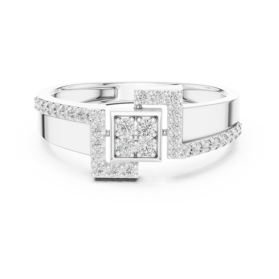 Elarienne Square Halo Pavé Diamond Ring