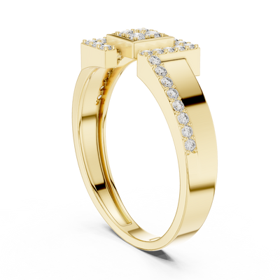 Elarienne Square Halo Pavé Diamond Ring