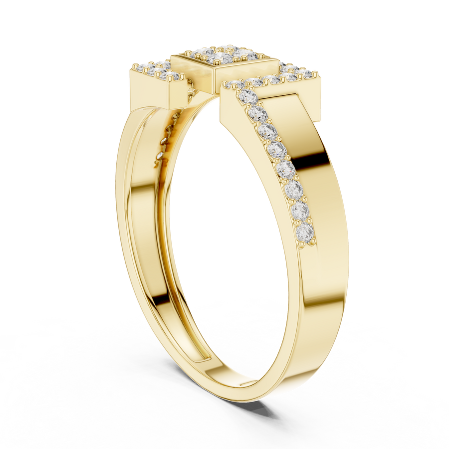 Elarienne Square Halo Pavé Diamond Ring