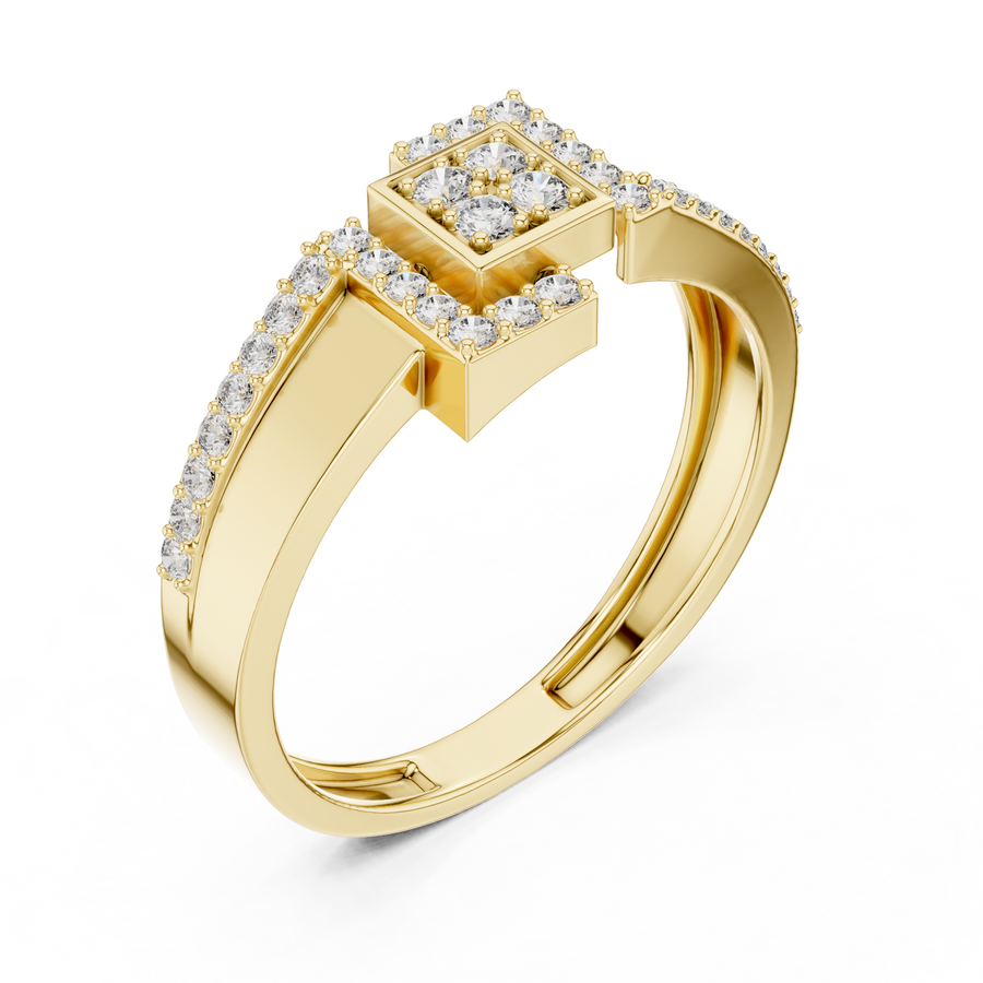 Elarienne Square Halo Pavé Diamond Ring
