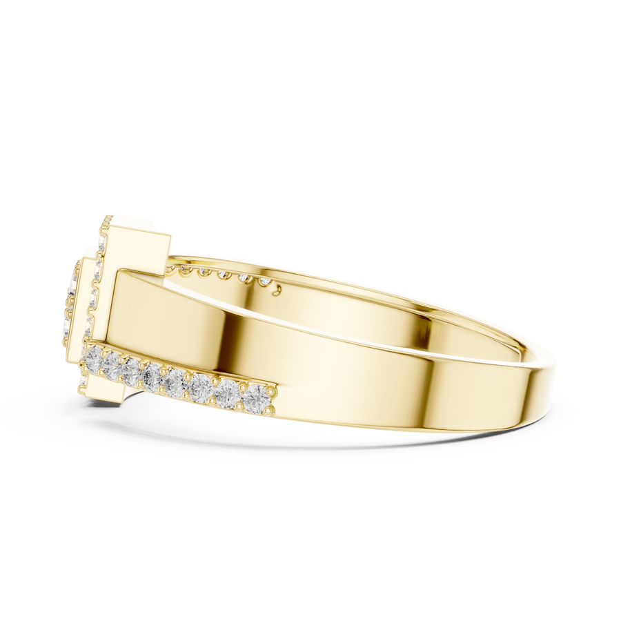 Elarienne Square Halo Pavé Diamond Ring