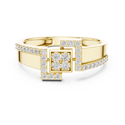 Elarienne Square Halo Pavé Diamond Ring