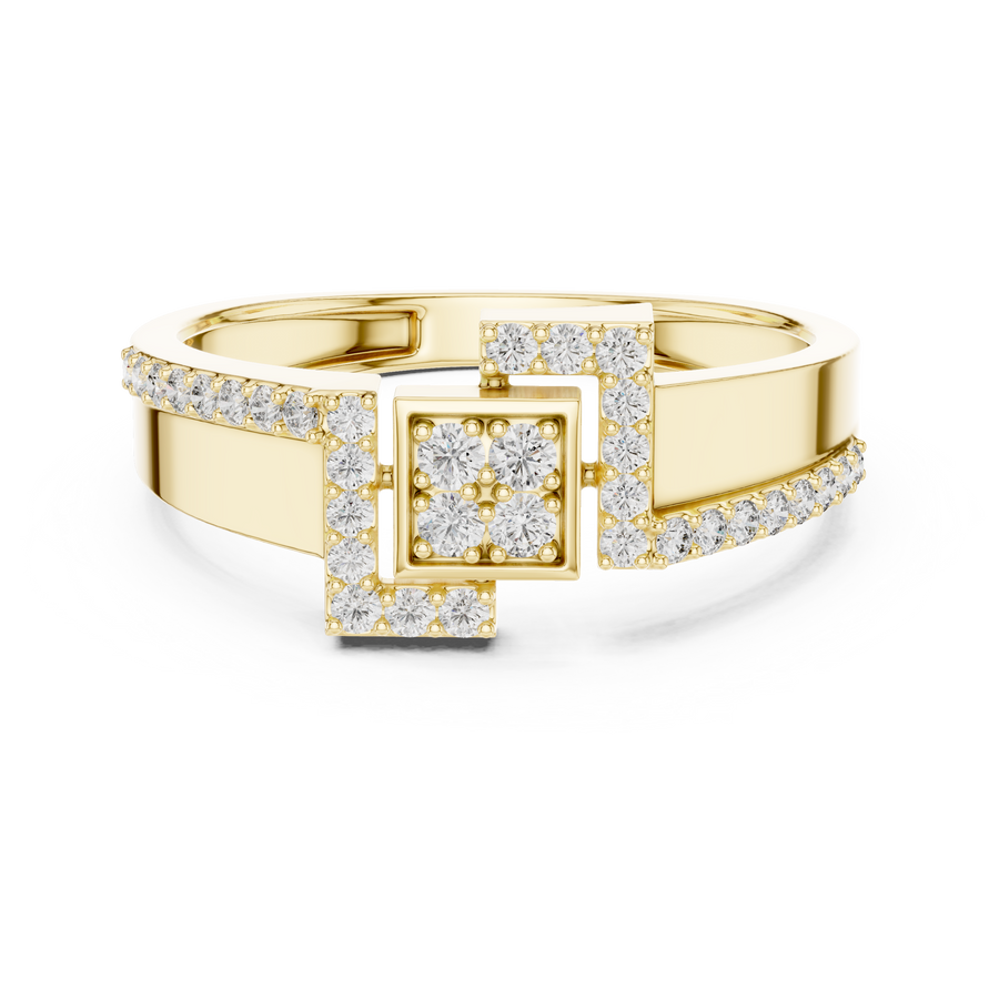 Elarienne Square Halo Pavé Diamond Ring