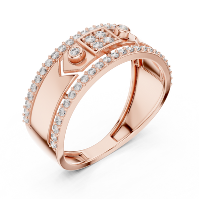 Cyravienne Linear Pavé Band  Diamond Ring