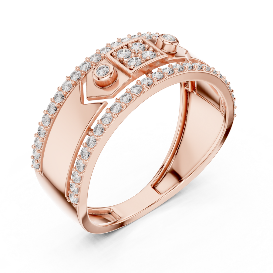 Cyravienne Linear Pavé Band  Diamond Ring