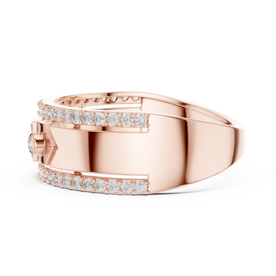 Cyravienne Linear Pavé Band  Diamond Ring