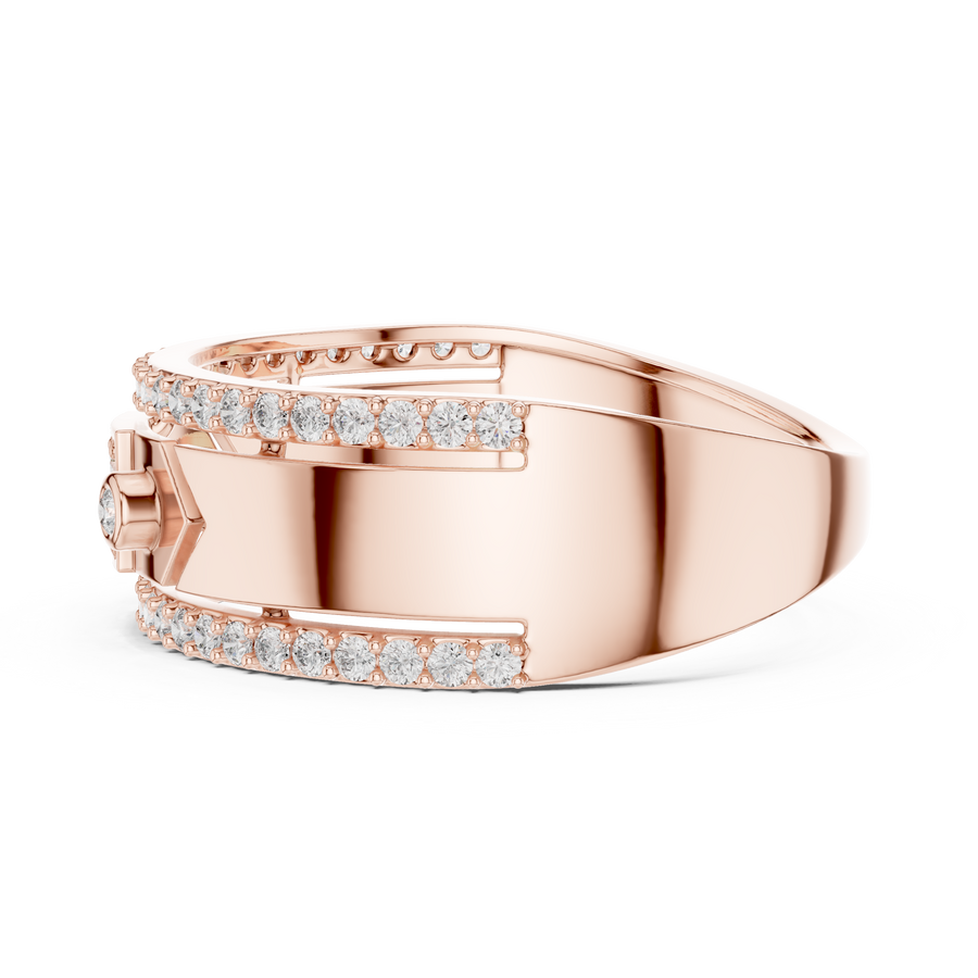 Cyravienne Linear Pavé Band  Diamond Ring