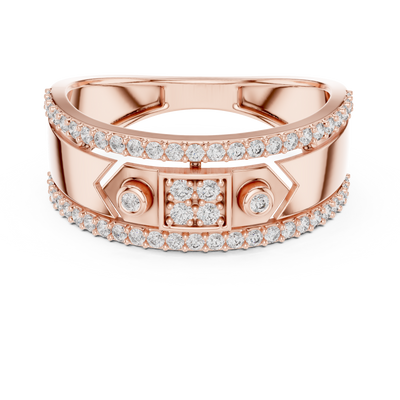 Cyravienne Linear Pavé Band  Diamond Ring