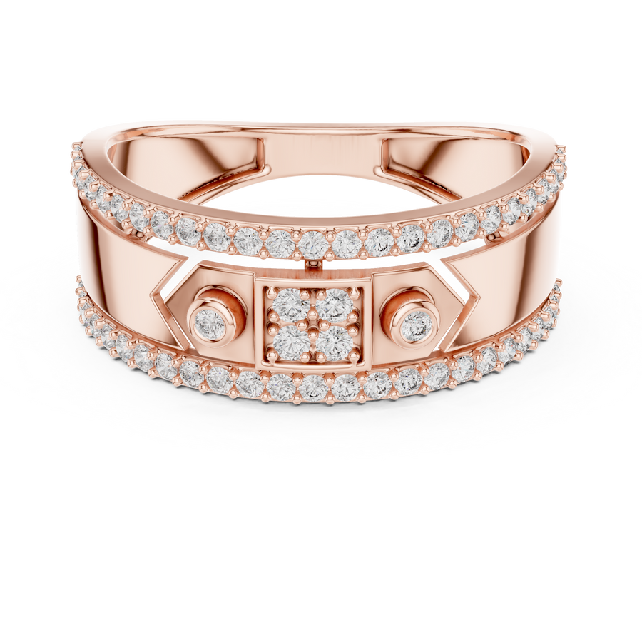 Cyravienne Linear Pavé Band  Diamond Ring