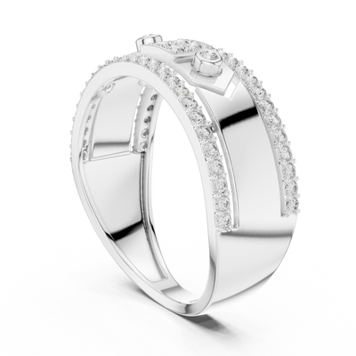 Cyravienne Linear Pavé Band  Diamond Ring