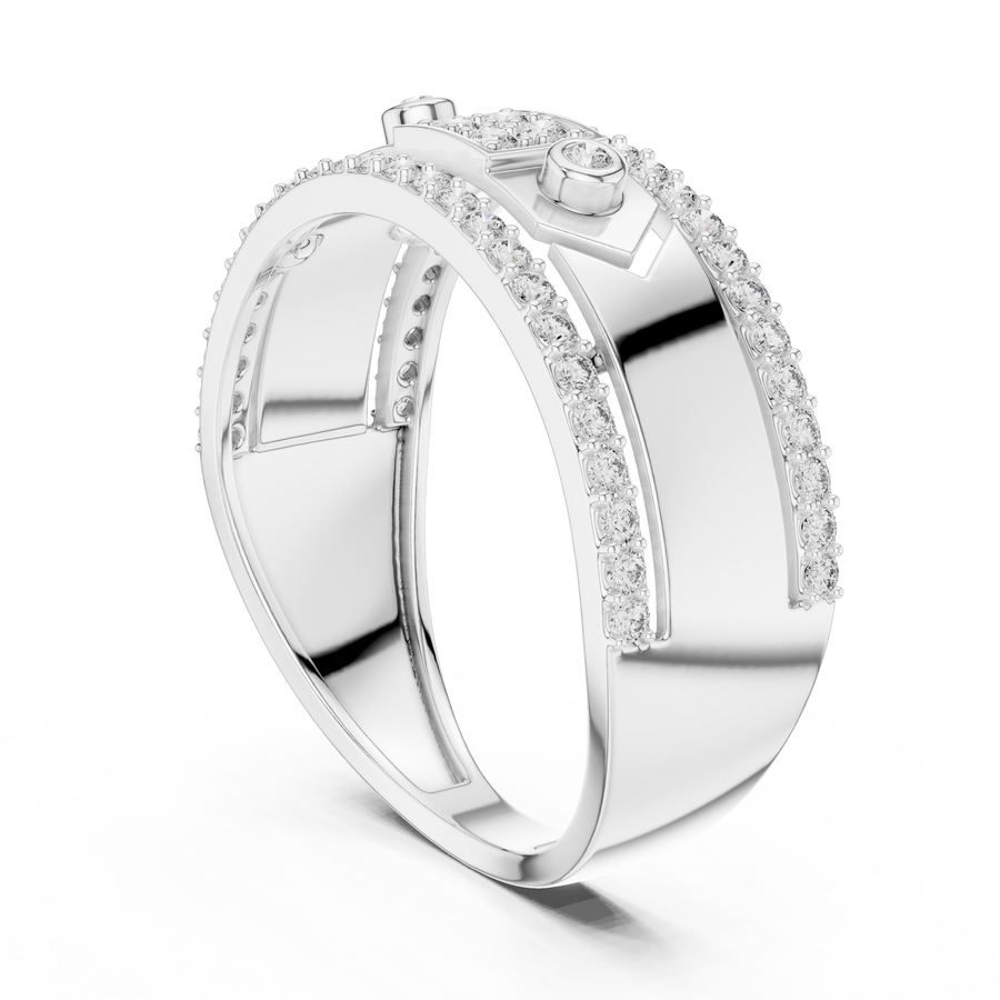 Cyravienne Linear Pavé Band  Diamond Ring