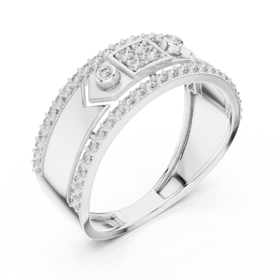 Cyravienne Linear Pavé Band  Diamond Ring