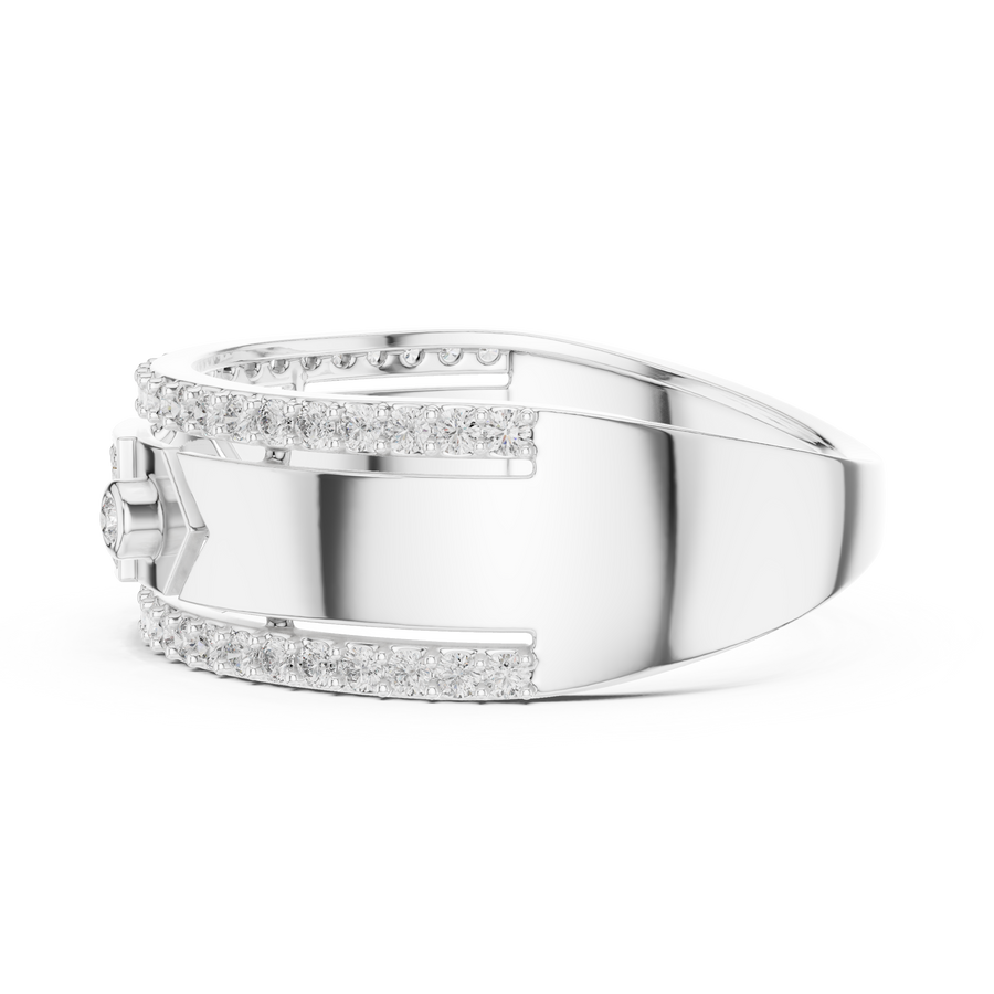 Cyravienne Linear Pavé Band  Diamond Ring