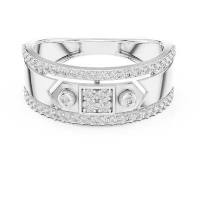 Cyravienne Linear Pavé Band  Diamond Ring