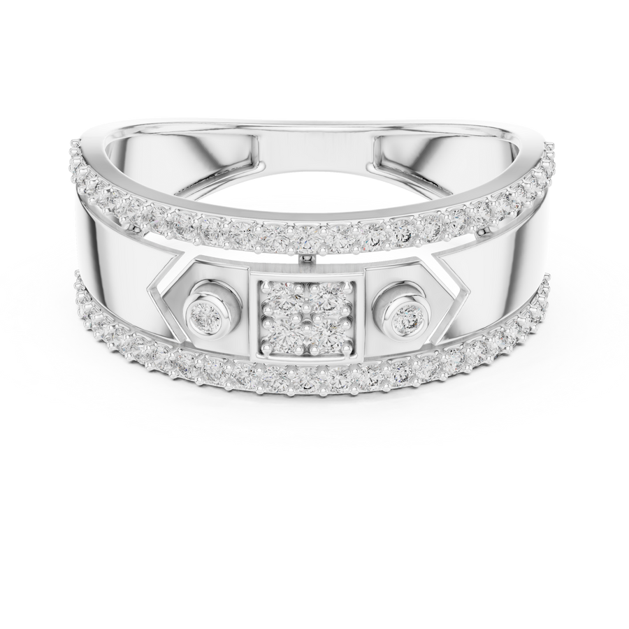 Cyravienne Linear Pavé Band  Diamond Ring