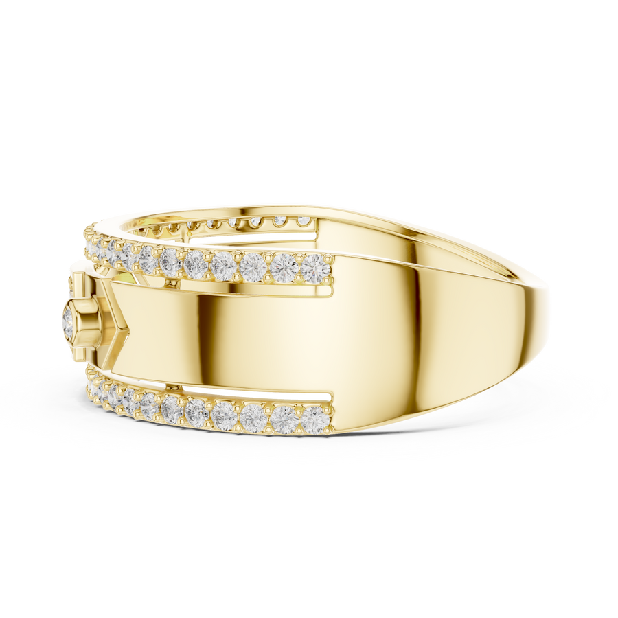 Cyravienne Linear Pavé Band  Diamond Ring