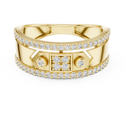 Cyravienne Linear Pavé Band  Diamond Ring