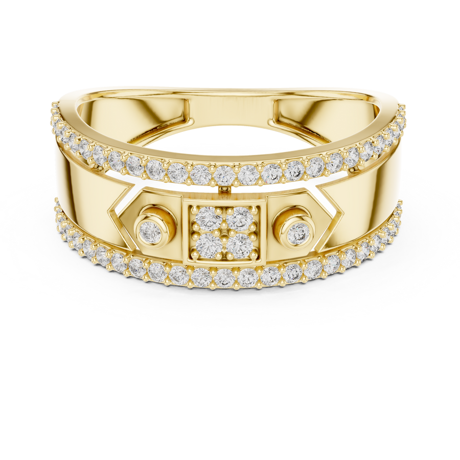 Cyravienne Linear Pavé Band  Diamond Ring
