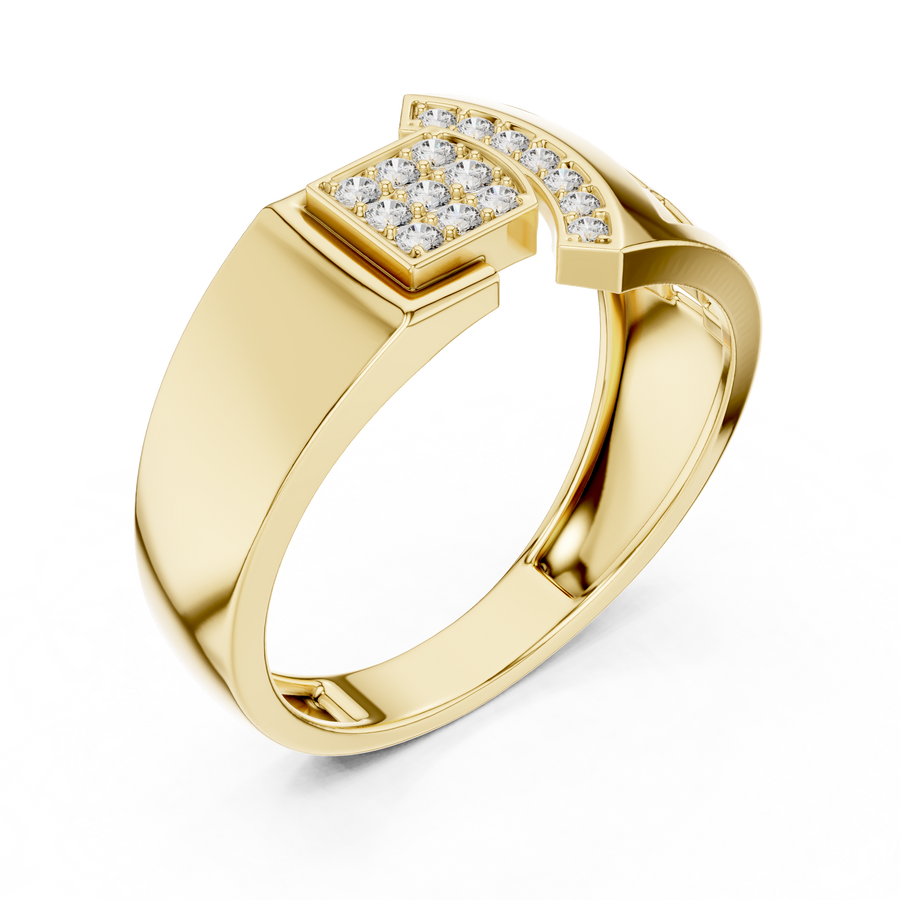 Seravienne Sculpted Round Diamond Ring