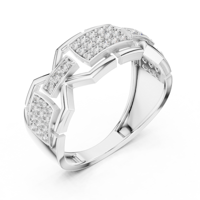 Zarevienne Geometric Diamond Ring