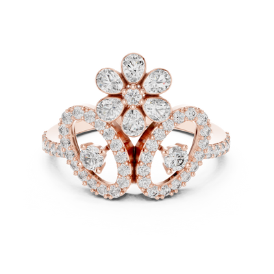 Lunavienne Floral Butterfly Diamond Ring