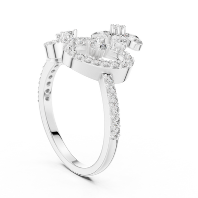 Lunavienne Floral Butterfly Diamond Ring