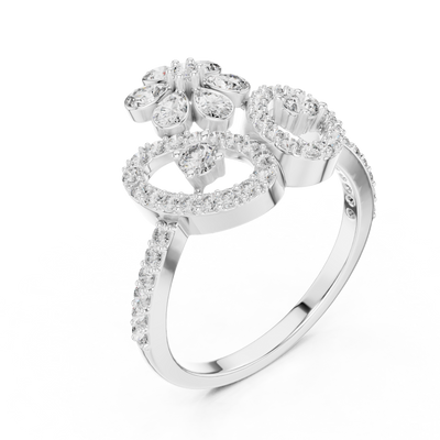 Lunavienne Floral Butterfly Diamond Ring