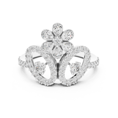 Lunavienne Floral Butterfly Diamond Ring