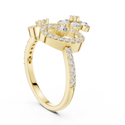 Lunavienne Floral Butterfly Diamond Ring
