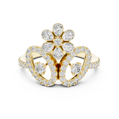 Lunavienne Floral Butterfly Diamond Ring
