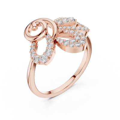Orlienne Floral Swirl Diamond Ring