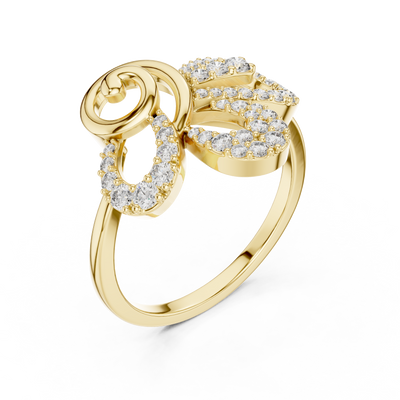 Orlienne Floral Swirl Diamond Ring