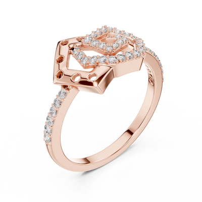 Averielle Heartline Pavé  Diamond Ring
