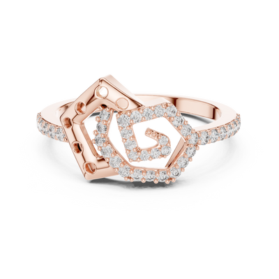 Averielle Heartline Pavé  Diamond Ring