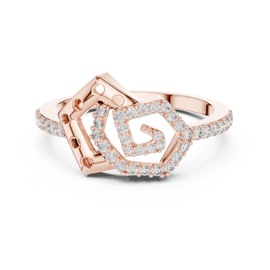 Averielle Heartline Pavé  Diamond Ring