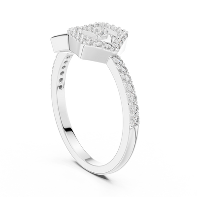 Averielle Heartline Pavé  Diamond Ring