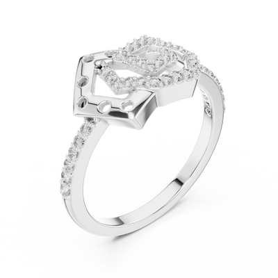 Averielle Heartline Pavé  Diamond Ring