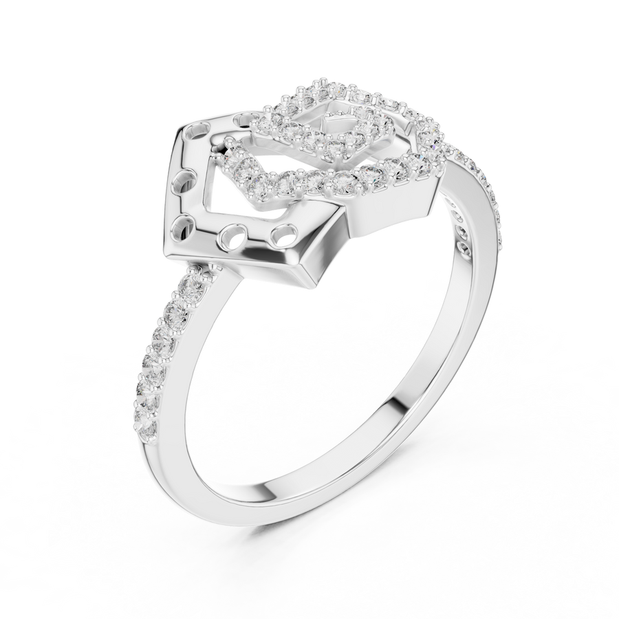 Averielle Heartline Pavé  Diamond Ring