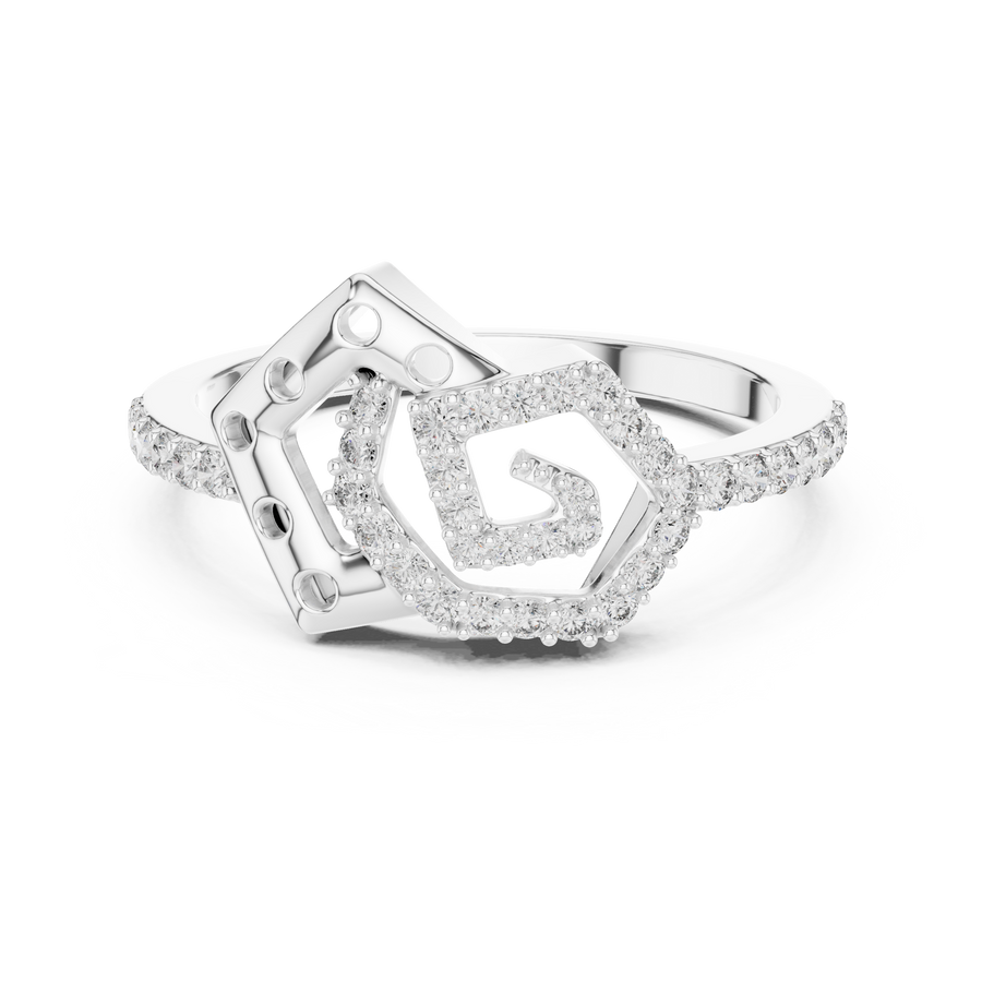 Averielle Heartline Pavé  Diamond Ring